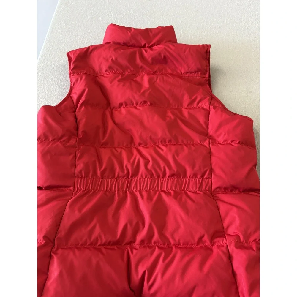 Lands' End Vest Youth Large 14-16 Red Puffer Down Zip Pockets Warm Winter